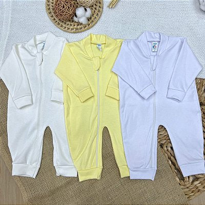 Set of 3 American-Style Zipper Rompers (Solid)