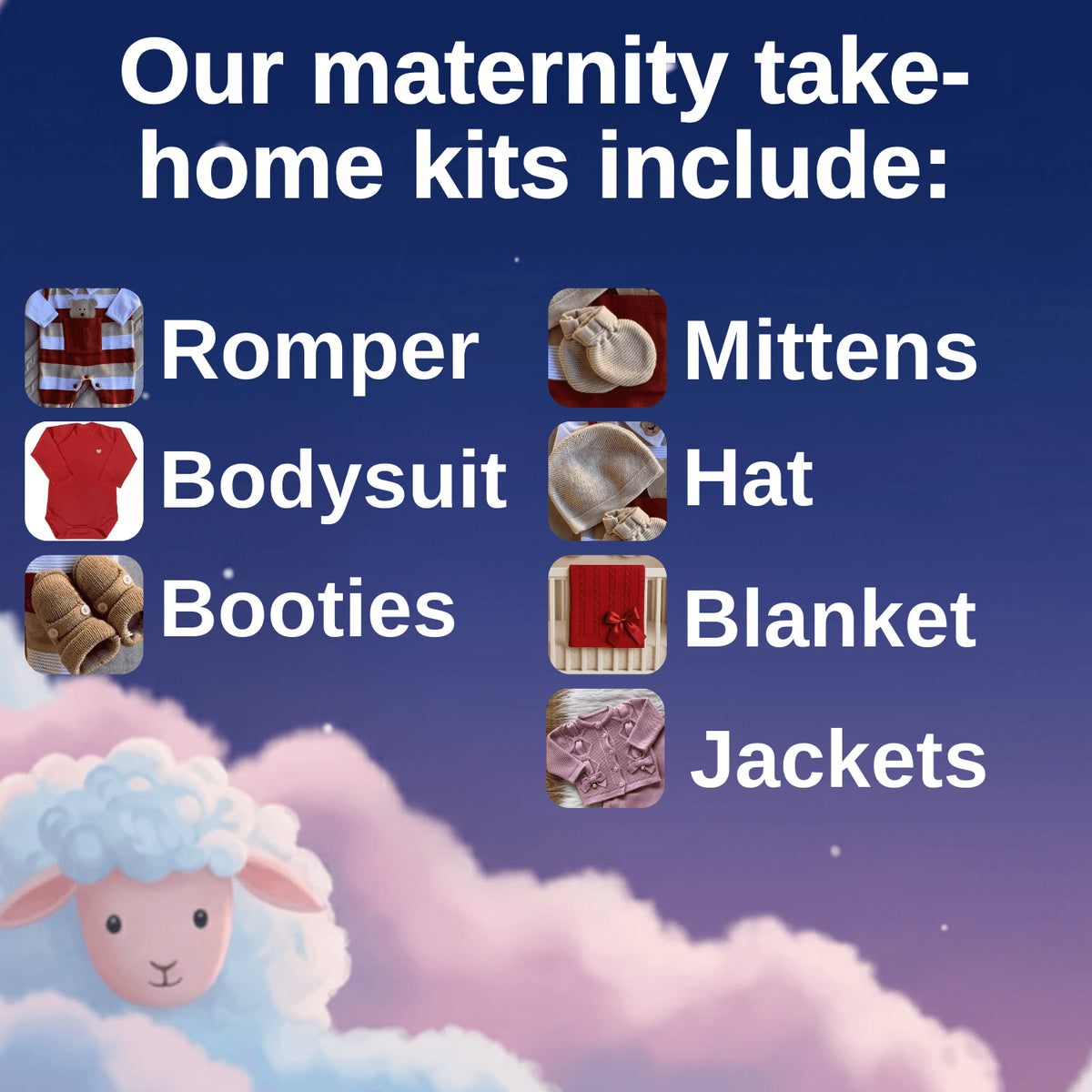 Diamond Knit Maternity Take-Home Set with Pearls and Bow Details – Lavender