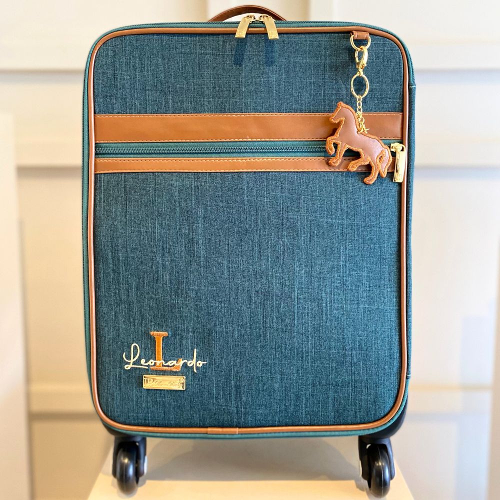 Personalized Baby Kit 5 | Green Linen with Caramel