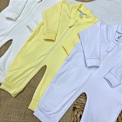 Set of 3 American-Style Zipper Rompers (Solid)