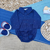 Set of 2 Long-Sleeve Fabric Shirt Bodysuits