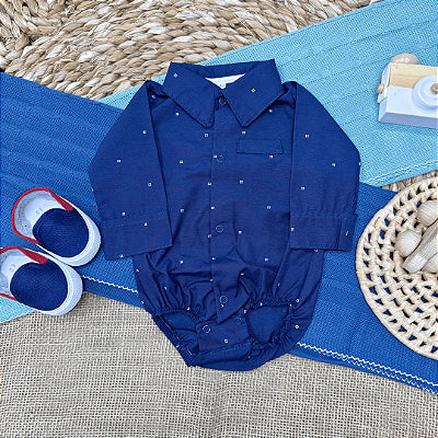 Set of 2 Long-Sleeve Fabric Shirt Bodysuits