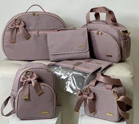 Maternity Set – Rosé Linen with Rosé Ribbons