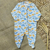 Boys’ Printed Suedine Zipper Romper