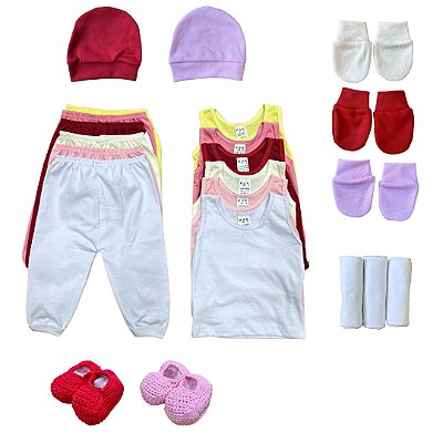30-Piece Baby Layette Set in Cotton with Booties