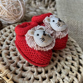 Set of 2 Knit Booties – Lion