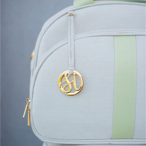 Mommy Bag – Beige Linen with Tea Green Ribbons