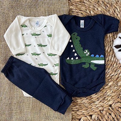 Set: Short-Sleeve Bodysuit, Long-Sleeve Bodysuit and Pants – Boys