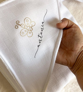 Personalized Baby Cloth Set with Baby’s Name | 6 Personalized Pieces