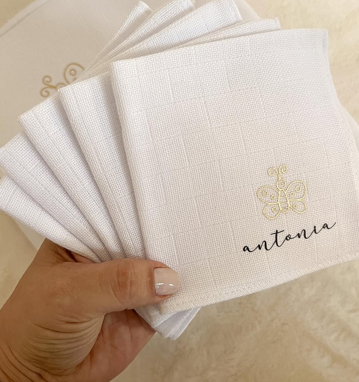 Personalized Baby Cloth Set with Baby’s Name | 6 Personalized Pieces