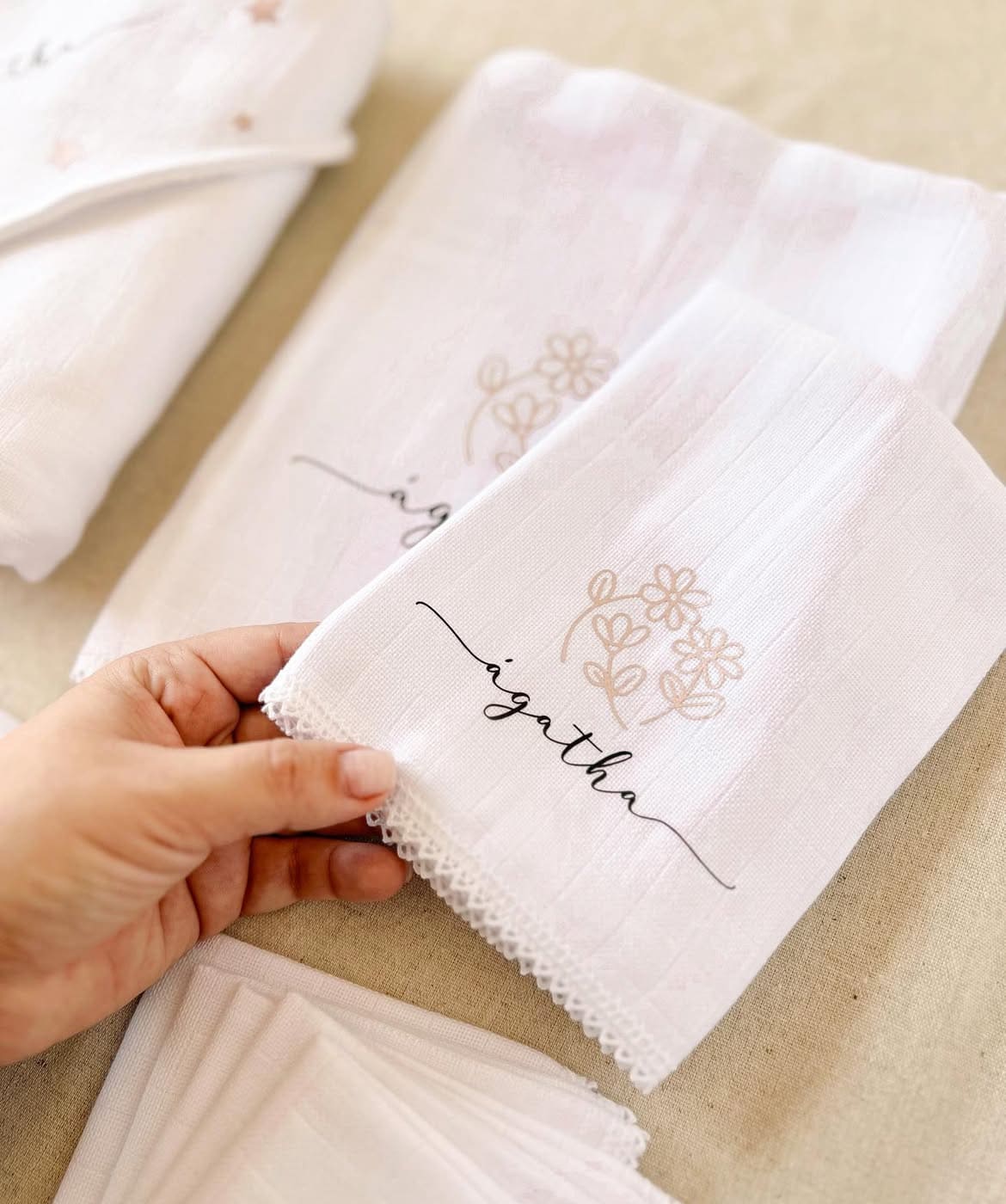 Personalized Baby Cloth Set with Baby’s Name | 6 Personalized Pieces