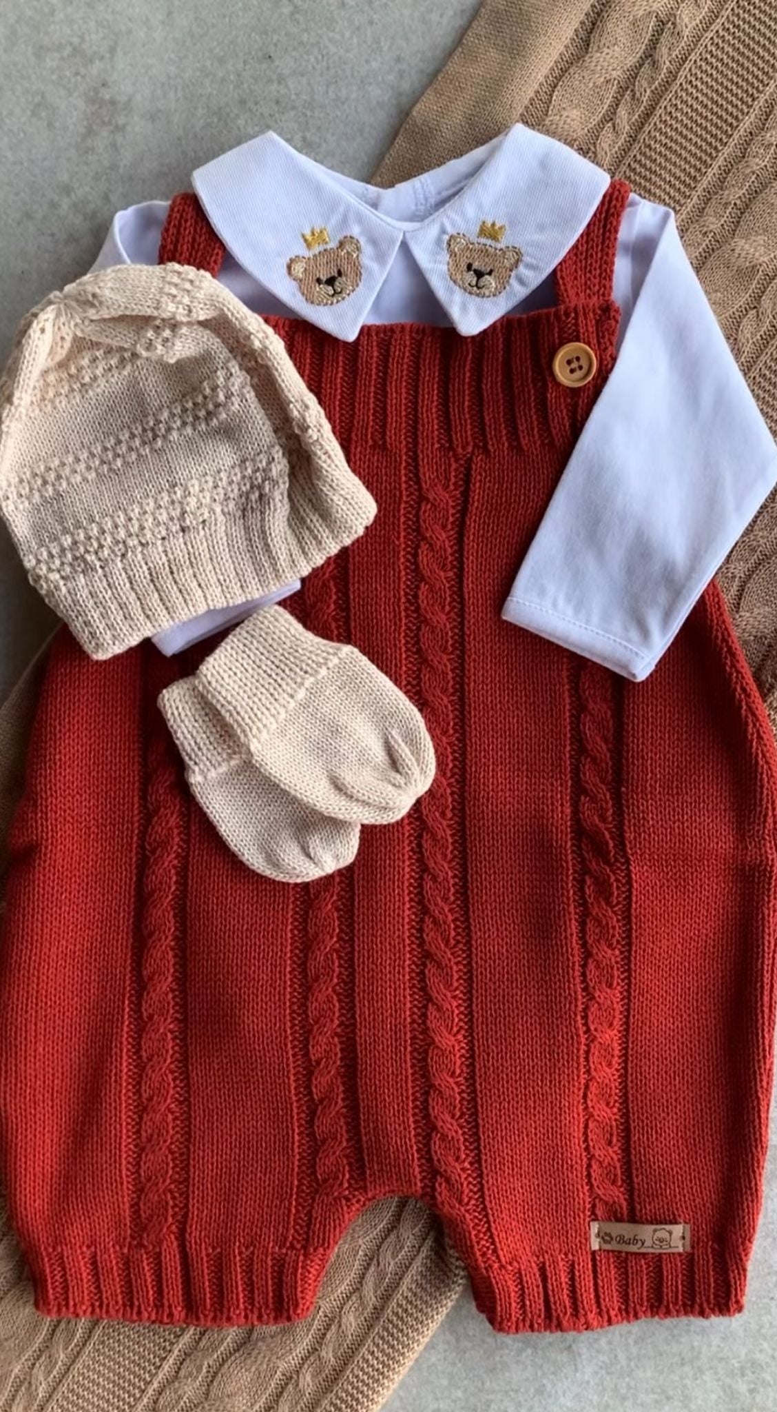 Complete Customizable Orange Teddy Bear Maternity Take-Home Kit | Personalize with Your Prince’s Name