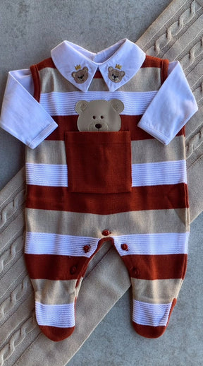 Complete Customizable Striped Teddy Bear Maternity Take-Home Kit | Personalize with Your Prince’s Name
