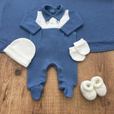 Complete Customizable Maternity Take-Home Kit Blue + White | Personalize with Your Prince’s Name