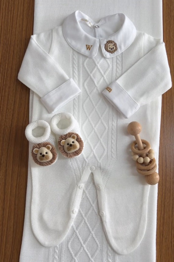 Complete Customizable White Maternity Take-Home Kit | Personalize with Your Prince’s Name