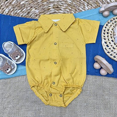 Set of 2 Short-Sleeve Fabric Shirt Bodysuits