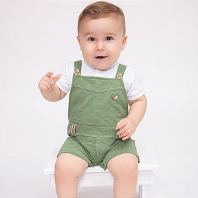 Set of Short Rompers, Paraíso – Green