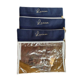 Navy Blue Linen Maternity Pouch Kit