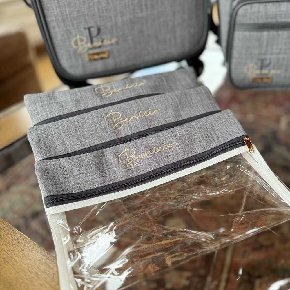 Gray Linen Maternity Pouch Kit