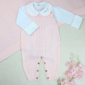 Laura Girls’ Knit Baby Maternity Take-Home Set – 7 Pieces, Includes Hand-Personalized Bodysuit – Rose Potpourri