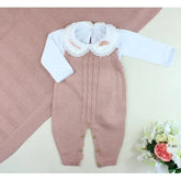 Laura Girls’ Knit Baby Maternity Take-Home Set – 7 Pieces, Includes Personalized Bodysuit – Rosé