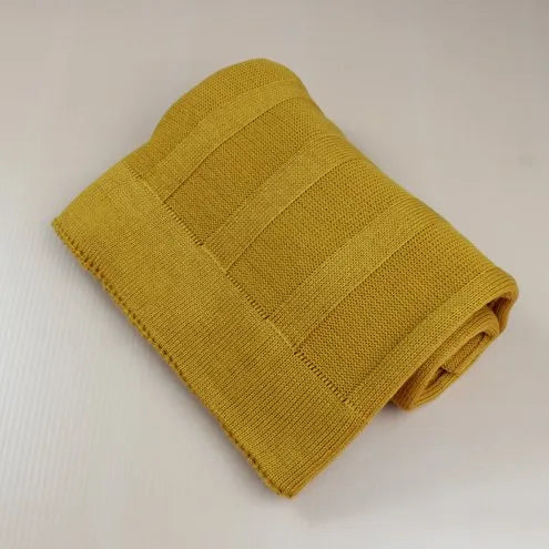 Basic Knit Blanket (Sold Separately) – Mustard