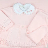 Helena Girls’ Knit Baby Maternity Take-Home Set – 7 Pieces, Includes Personalized Bodysuit – Baby Pink