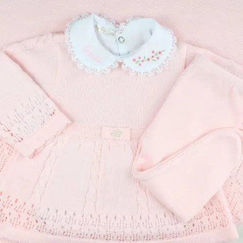 Helena Girls’ Knit Baby Maternity Take-Home Set – 7 Pieces, Includes Personalized Bodysuit – Baby Pink