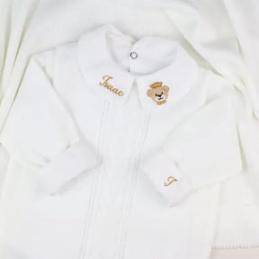 London Boys’ Knit Baby Maternity Take-Home Set – 7 Pieces, Includes Personalized Bodysuit – White