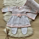 Bicolor Maternity Take-Home Set with Detailed Stitching – 3 Pieces, Powder Pink