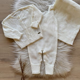 Geometric Knit Maternity Take-Home Set – 3 Pieces, Pearl