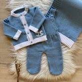 Little Horse Detail Maternity Take-Home Set – 3 Pieces, Blue