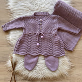 Bow and Pom-Pom Maternity Take-Home Set – 3 Pieces, Lavender