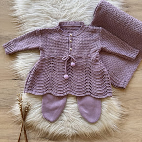 Bow and Pom-Pom Maternity Take-Home Set – 3 Pieces, Lavender