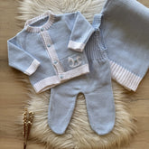 Little Horse Detail Maternity Take-Home Set – 3 Pieces, Powder Blue