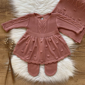 Luxury Knit and Bubble Texture Maternity Take-Home Set – Silver Pink