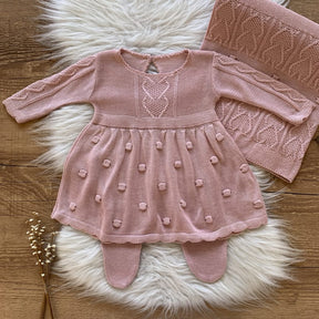 Luxury Knit and Bubble Texture Maternity Take-Home Set – Silver Pink