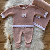 Honeycomb Knit Maternity Take-Home Set with Swarovski Crystals – Rosé