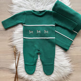 Embroidered Little Horse Maternity Take-Home Set – 2 Pieces, Flag Green
