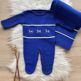 Embroidered Little Horse Maternity Take-Home Set – 2 Pieces, Bright Blue