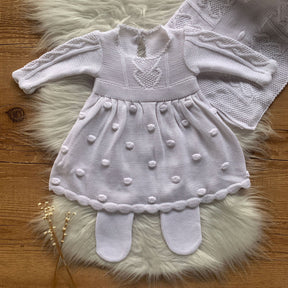 Knit and Bubble Texture Maternity Take-Home Set – White